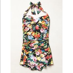 Anthropologie Seafolly Floral Boyleg Swimsuit